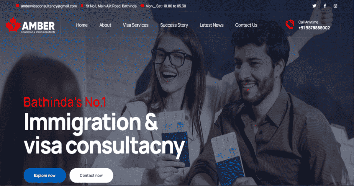 amber-education-visa-consultants Website Created By Crazeit.dev