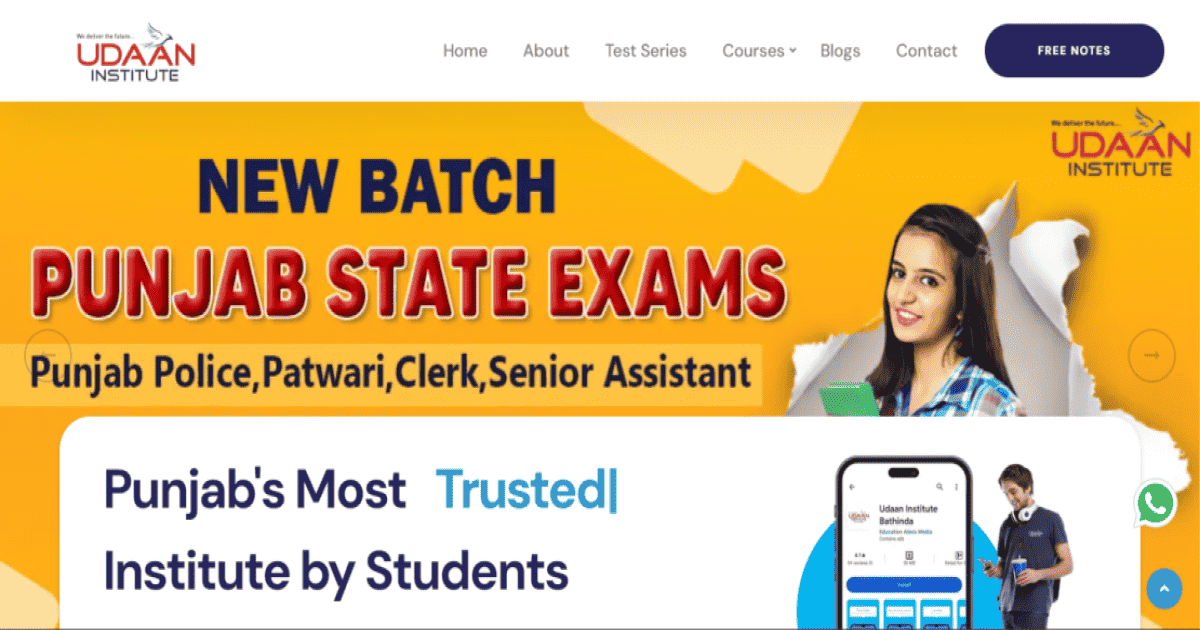 udaan-institute-bathinda Website Created By Crazeit.dev